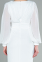 Robe de Soirée Longue Mousseline Blanc ABU2818