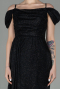 Robe de Soirée Longue Noir-Argent ABU2835