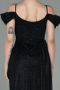 Robe de Soirée Longue Noir-Argent ABU2835