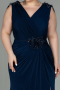 Robe de Soirée Grande Taille Longue Bleu Marine ABU2854