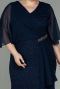 Robe de Soirée Grande Taille Longue Bleu Marine ABU2857
