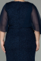 Robe de Soirée Grande Taille Longue Bleu Marine ABU2857