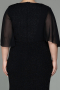 Robe de Soirée Grande Taille Longue Noir ABU2857