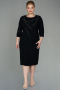 Robe de Soirée Grande Taille Midi Noir ABK1621