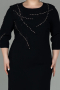Robe de Soirée Grande Taille Midi Noir ABK1621