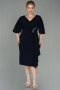 Robe de Soirée Grande Taille Midi Bleu Marine ABK1625