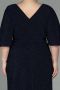 Robe de Soirée Grande Taille Midi Bleu Marine ABK1625