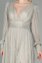 Robe de Soirée Longue Beige ABU2905