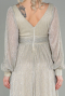 Robe de Soirée Longue Beige ABU2905