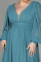 Robe Grande Taille Longue Mousseline Turquoise ABU1988