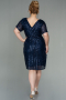 Robe de Soirée Grande Taille Courte Bleu Marine ABK686