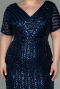 Robe de Soirée Grande Taille Courte Bleu Marine ABK686