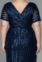 Robe de Soirée Grande Taille Courte Bleu Marine ABK686