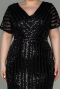 Robe de Soirée Grande Taille Courte Noir ABK686