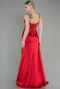 Robe de Soirée Longue Satin Rouge ABU2130