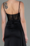 Robe de Soirée Longue Satin Noir ABU2130