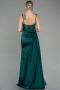Robe De Soirée Satin Longue Émeraude ABU2130