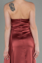 Robe de Soirée Longue Satin Marron Clair ABU2965