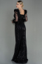 Robe Queue De Poisson Longue Noir ABU2938