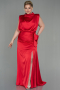 Robe Grande Taille Satin Longue Rouge ABU2969