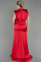 Robe Grande Taille Satin Longue Rouge ABU2969