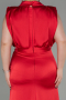 Robe Grande Taille Satin Longue Rouge ABU2969
