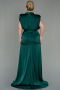 Robe Grande Taille Satin Longue Émeraude ABU2969