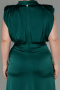Robe Grande Taille Satin Longue Émeraude ABU2969