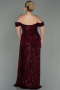 Robe Grande Taille Longue Squameuse Rouge Bordeaux ABU2973