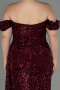 Robe Grande Taille Longue Squameuse Rouge Bordeaux ABU2973
