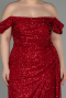 Robe Grande Taille Longue Squameuse Rouge ABU2973