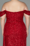 Robe Grande Taille Longue Squameuse Rouge ABU2973