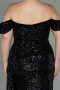 Robe Grande Taille Longue Squameuse Noir ABU2973