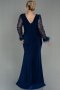 Robe de Soirée Grande Taille Longue Bleu Marine ABU2976