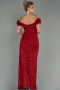 Robe de Soirée Longue Squameuse Rouge ABU2987