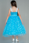 Robe de Soirée Enfants Longue Bleu ABU3028