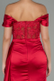 Robe De Soirée Satin Longue Rouge ABU2374