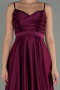 Robe de Soirée Longue Satin Prune ABU1601
