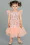 Robe de Soirée Enfants Midi Squameuse Saumon ABK1718