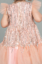 Robe de Soirée Enfants Midi Squameuse Saumon ABK1718