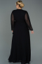 Robe de Soirée Grande Taille Longue Mousseline Noir ABU3075