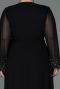 Robe de Soirée Grande Taille Longue Mousseline Noir ABU3075