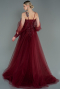 Robe De Fiançailles Grande Taille Longue Rouge Bordeaux ABU3822
