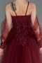 Robe De Fiançailles Grande Taille Longue Rouge Bordeaux ABU3822