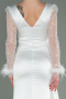 Robe de Soirée Longue Satin Blanc ABU3080