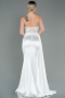 Robe De Soirée Satin Longue Blanc ABU6141