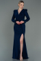 Robe De Soirée Longue Bleu Marine ABU2804