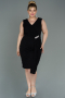 Robe de Soirée Grande Taille Midi Noir ABK1752