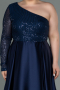 Robe De Soirée Grande Taille Longue Bleu Marine ABU2165