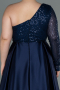 Robe De Soirée Grande Taille Longue Bleu Marine ABU2165